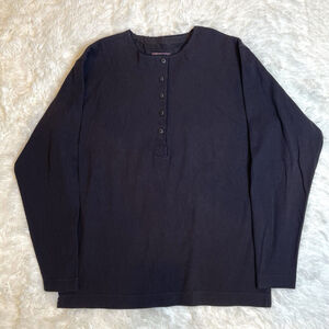 Woolrich Shirt Womens Henley Charcoal Gray Long Sleeve Medium